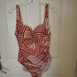 Red and White Striped Sea Level Australia One Piece